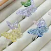 Anillo de Mariposa de Vidrio Hecho a Mano Zibo Celebridad de Internet Artesanía Fotografía Diseño de Nicho Joyería Avanzada de Vidrio Regalo
