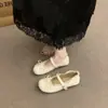 Primeiro Encontro Jifa Sapatos Mary Jane com Laço de Renda Francesa Femininos 2026 Novo Estilo Primavera/Outono Sapatos de Festa Fundo Plano Boca Rasa
