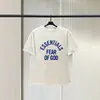 Camiseta Casual Suelta de Manga Corta con Estampado de Letras Estilo Americano para Hombre Fog Essentials Marca de Moda Verano High Street Pareja