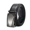 Cinturón de Cuero Personalizado para Hombre de Cuero Genuino Hebilla Automática Cinturón de Cintura de Piel de Vaca Logo Impreso a Color Regalo de Negocios Hebilla de Trinquete Cinturón de Cuero de Primera Capa para Hombre