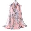 Nuevo elegante versátil hilo de seda de alta calidad estampado floral para mujer bufanda ligera transpirable bufanda de seda chal de viaje