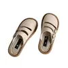 2026 Novo Estilo Sapatos Preguiçosos Sapatos Birkenstock Meio Calce em Linho Mules de Bico Fechado Sandálias de Verão Femininas para Exterior