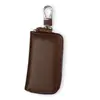 Funda para llave de coche de cuero genuino para hombre, funda para llave de coche de negocios multifunción con cremallera, llavero de una pieza para entrega