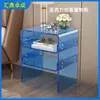 Mesa de noche transparente acrílica personalizada, gabinete de almacenamiento de acrílico para sofá del hogar, estante de acrílico para mesita de noche de dormitorio