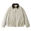 Jaqueta Yidao Vintage Outono 2026 Novo Estilo Celeiro Retrô Masculina Cor-Bloco Americana Gola Reversível Solta Casual Outerwear