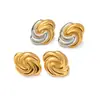Brincos Europeus e Americanos Transfronteiriços com Textura Design de Nicho Feminino Aço Titânio Ouro 18K Tendência da Moda Não Desbota