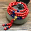Pulsera de 108 cuentas de cinabrio de alta imitación este año de vida rojo cinabrio calabaza valiente elefante pulsera multicírculo joyería