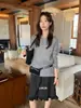 Suéter de Punto Casual de Estilo Coreano para Mujer, Color Verde Limón y Té Verde, Otoño, Suave, Versátil, Holgado, Adelgazante, Delgado, Hombros Descubiertos, Manga Larga