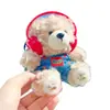Chaveiro Pingente de Mochila Pelúcia Urso Fone de Ouvido Cool Série Urso Biscoito Presente de Ano Novo