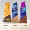 Trofeo Creativo de Madera Maciza y Cristal Hecho a Medida Premio de Alta Gama para Empleados Campeones, Competición, Reunión Anual y Premios de Honor