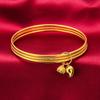 Sansheng três terceiro pequeno Lótus Pérola pequeno Lótus pulseira feminina Longa não desbota temperamento banhado a ouro imitação pulseira de ouro 24k pulseira pulseira pulseira