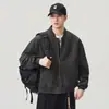 Chaqueta Bomber Retro Americana de Cuello de Béisbol Nueva Otoño/Invierno 2026 para Hombre, Abrigo Casual Holgado de Algodón Puro para Hombre