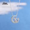 Colar O Pequeno Príncipe Feminino Prata 925 Esterlina Liga Coreana Estrela Famosa Lua Luz Luxo Versátil Nicho Corrente para Clavícula para Presente