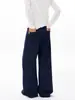 Muxi Clothing Marca de Moda Americana High Street Diseño Plisado Desestructurado Corte Limpio Pantalones Casuales Pantalones de Pierna Recta Ropa de Trabajo