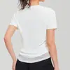 Empalme de Malla de Ángulo Recto de Manga Corta de Secado Rápido Deportivo para Correr Cuello Redondo Refrescante y Fresco Fino para Mujer Deportes al Aire Libre Modelo de Mujer