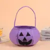 Bolsa de Dulces de Calabaza Fluorescente Colorida para Halloween, Bolsa de Dulces Portátil de Tela No Tejida para Niños, Bolsa de Almacenamiento para Fiesta de Halloween