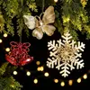 Adornos pequeños de Navidad PS transfronterizos, decoraciones rojas y doradas para árbol de Navidad, colgantes de reno electrochapados, decoraciones para ambiente de fiesta