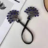 Estilo Lujoso Accesible Retro Pedrería Pavo Real Artefacto para el Cabello Pasador Femenino Parte Posterior de la Cabeza Cabeza de Botón Perezoso Clip Niuniu Gama Alta