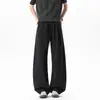 Pantalones casuales de corte inclinado estilo americano para hombre, pantalones rectos holgados deportivos de otoño, pantalones de pierna ancha con diseño moderno para hombre