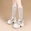 Botas Martin de caña alta 2026 para mujer, Botas geniales de suela gruesa, Botas de malla hueca estilo coreano, Botas largas, Nuevo modelo de verano, Botas largas, Botas de montar