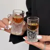 Nuevo Vaso Pequeño de Vino de Lujo Ligero Vidrio Espesor Grabado Copa de Vino Blanco Copa de Vino Patrón de Piedras Preciosas Vaso Pequeño para Beber en Casa