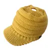 2018 Europa y Estados Unidos ebay explosiones de comercio exterior transfronterizo etiqueta CC sombrero para coleta ala hueca sombrero de lana