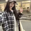 Camisa de Manga Longa com Letra 2025 Estilo Japonês Hong Kong Ins Solta Camisa Masculina de Verão Tendência Versátil Jaqueta Casual