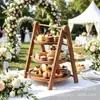 Suporte de sobremesa de madeira multicamadas transfronteiriço, expositor de frutas secas e bebidas para festas, suporte de bolo de casamento portátil