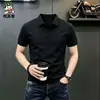 Popular Camisa Polo Casual de Verano Estilo Coreano para Hombre con Cuello Tijera de Moda, Top Camiseta de Manga Corta para Hombre Fábrica
