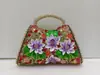 Pulsera de Alta Gama con Diseño de Goteo de Aceite, Bolso de Mano para la Noche Estilo Nuevo, Bolso de Mano con Adorno de Pedrería para Mujer, Adecuado para Combinar con un Qipao, Bolso Pequeño de Fiesta