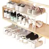 Zapatero ahorra espacio, herramienta mágica para guardar zapatos, estante divisor, zapatero, panel divisor incorporado, estante de almacenamiento en capas extensible