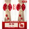Venta al por mayor, diseño de sala de bodas, nueva casa, sala de estar, cortina, correa, decoración, boda, habitación de hombres, corbata, decoración, traje, suministros de boda
