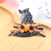 Accesorios para el Cabello de Niños Halloween Pasador al por Mayor Brillo Murciélago Lazo Calabaza Accesorios DIY Pasador Hecho a Mano Material