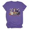 Amazon eBay Loja Independente Casual Divertido Feminino Três Patos de Halloween Múmia Fazendeiro Gola Redonda Manga Curta
