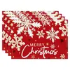 Amazon Manteles Navideños Muñeco de Nieve Árbol de Navidad Manteles Decoración de Mesa de Comedor Occidental Manteles Aislantes Fiesta Navideña