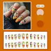 Set de 24 uñas postizas con degradado floral, lindas y frescas, versátiles para puestos, desmontables y ponibles, al por mayor para tiendas de 2 yuanes