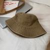 Sombrero de pescador de mezclilla lavada para mujer, verano, a prueba de sol, que hace que la cara se vea pequeña, sombrero de cubeta, sombrero de cuenca, estilo japonés, circunferencia de cabeza grande, sombrero liso