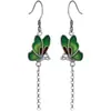 Gancho de Oreja Mariposa Esmalte Cloisonné Chapado en Plata 925 Plata de Ley Estilo Étnico Retro Artesanía de Goteo de Pegamento Pendientes con Borlas Pendientes DIY