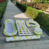 Fila Flotante de Malla Inflable PVC Juguete Flotante para el Agua Cama Cueva Flotante Asiento para Nadar Drenaje Superior Sillón de Ocio Fila Flotante de Limón