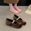 Zapatos Mary Jane de terciopelo para mujer, estilo vintage otoño 2026, punta redonda, correa, corte bajo, tacón bajo, suela suave