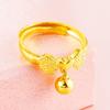 Vietname Areia Ouro Fosco Arco Abertura Anel Feminino com Pingente Moda Feminina Anel de Presente de Casamento