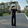 Pantalones de traje de color liso transpirables para verano, que alargan las piernas, corte de media luna, drapeados, adelgazantes, elegantes, sin planchado, tacto de alta gama, ligero acampanado, largos