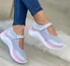 Cross-border Novos sapatos casuais femininos 2021 primavera e verão novo comércio exterior cunha velcro casual tamanho grande sapatos esportivos femininos