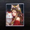 Pintura Thangka Dorada de Color al por Mayor Núcleo Zorro de Nueve Colas Hada Zorro Zakiram Vida Pasada y Vida Presente Thangka con Dorado Espolvoreado Tarjeta de Lienzo Núcleo