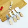 Juego de cuchillo para queso con mango de madera cuchillo para queso de acero inoxidable cuchillo para queso cuchillo para mantequilla cuchillo para pizza herramienta para pastel tenedor cuchillo para mantequilla
