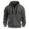 Ropa Deportiva Casual Transfronteriza para Hombre Sudadera Pulóver para Hombre con Múltiples Cremalleras en Bolsillo del Brazo Top de Moda con Capucha Stock Disponible