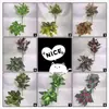 Rábanos Artificiales Verdes de 7 Ramas Transfronterizos para Separar Maceteros, Plantas en Maceta, Arreglos Florales, Muros de Plantas Verdes, Decoración de Paisajismo con Muros de Plantas Verdes