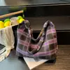 Bolso Bandolera para Mujer 2025 Nuevo Retro Cuadros Cremallera Bolsa de Lona Gran Capacidad Casual Versátil Bolso de Hombro Cuadros