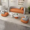 Sofá de Cuero con Forma Inusual para Rascar Gatos Belleza Salón Apartamento Homestay Sofá Mesa de Café Juego Sala de Estar Sofá Impermeable Resistente a los Arañazos