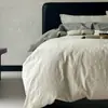 Juego de cuatro piezas de jacquard teñido en hilo de Clase A, 100 piezas, 100% algodón, ropa de cama de satén de algodón puro, algodón de fibra larga, sábana plana y sábana ajustable